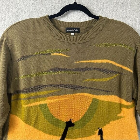 VTG Connie A Lee Wool Blend Safari Sunset Grandmacore Sweater Size M/L - Picture 5 of 11